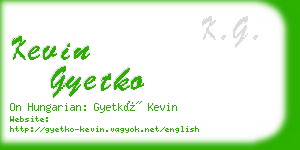 kevin gyetko business card